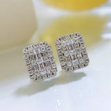 925 Silver Diamonds Gemstone Ear Studs Earrings Jewelry