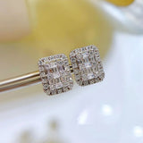 925 Silver Diamonds Gemstone Ear Studs Earrings Jewelry