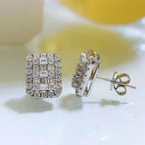 925 Silver Diamonds Gemstone Ear Studs Earrings Jewelry