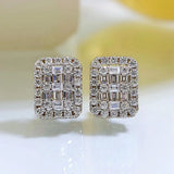 925 Silver Diamonds Gemstone Ear Studs Earrings Jewelry