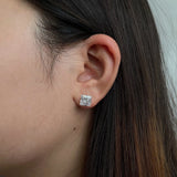 925 Silver Diamond Gemstone Ear Studs