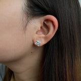 925 Silver Diamond Gemstone Ear Studs