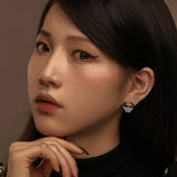 925 Sterling Silver High Carbon Diamonds Gemstone Ear Studs Earrings
