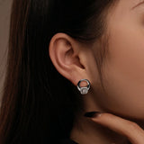 925 Sterling Silver High Carbon Diamonds Gemstone Ear Studs Earrings