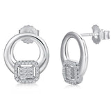 925 Sterling Silver High Carbon Diamonds Gemstone Ear Studs Earrings