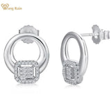 925 Sterling Silver High Carbon Diamonds Gemstone Ear Studs Earrings