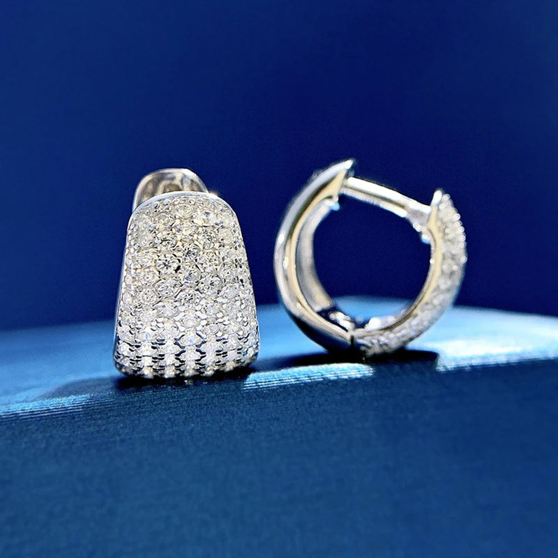 925 Sterling Silver Lab Sapphire Hoop Earrings