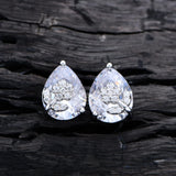 925 Silver Diamond Stud Earrings 18K Plated Flowers