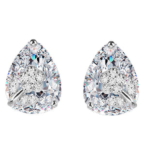 925 Silver Diamond Stud Earrings 18K Plated Flowers