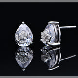 925 Silver Diamond Stud Earrings 18K Plated Flowers
