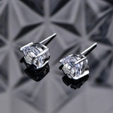 925 Silver Diamond Stud Earrings 18K Plated Flowers