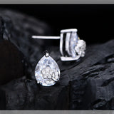 925 Silver Diamond Stud Earrings 18K Plated Flowers