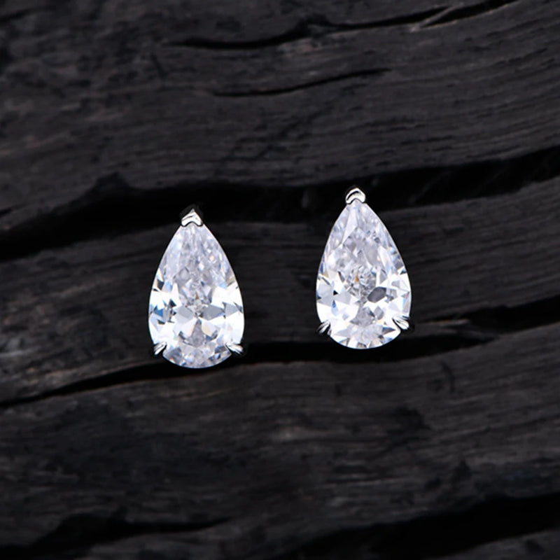 925 Silver Citrine Diamond Ear Stud Earrings