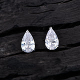 925 Silver Citrine Diamond Ear Stud Earrings