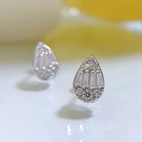 925 Silver Diamond Stud Earrings 18K Plated