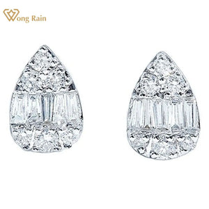 925 Silver Diamond Stud Earrings 18K Plated