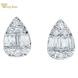 925 Silver Diamond Stud Earrings 18K Plated