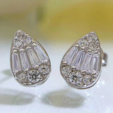 925 Silver Diamond Stud Earrings 18K Plated