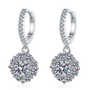 925 Silver Dangle Earrings with 0.5CT Diamonds Zircon