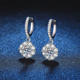 925 Silver Dangle Earrings with 0.5CT Diamonds Zircon