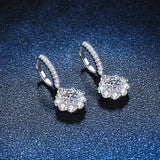 925 Silver Dangle Earrings with 0.5CT Diamonds Zircon