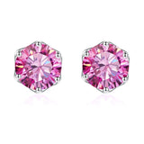 2CT Lemon Yellow Real Moissanite Studs Earrings