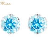 2CT Sky Moissanite Diamond Stud Earrings