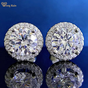 925 Silver Diamond Studs Earrings Wedding Jewelry