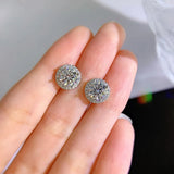 925 Silver Diamond Studs Earrings Wedding Jewelry