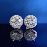 925 Silver Diamond Studs Earrings Wedding Jewelry