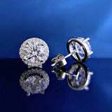 925 Silver Diamond Studs Earrings Wedding Jewelry