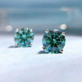925 Silver Diamond Gemstone 18K Plated Studs Earrings