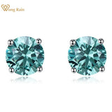 925 Silver Diamond Gemstone 18K Plated Studs Earrings