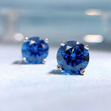 925 Silver Diamond Gemstone 18K Plated Studs Earrings