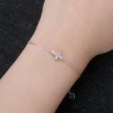 925 Silver VVS1 Moissanite Bracelet Cross Diamond Gemstone Bangle