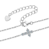925 Silver VVS1 Moissanite Bracelet Cross Diamond Gemstone Bangle