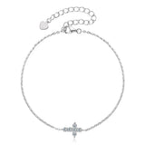 925 Silver VVS1 Moissanite Bracelet Cross Diamond Gemstone Bangle