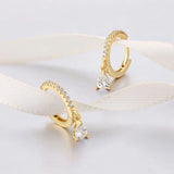 925 Silver Pear Diamonds Gemstone Drop Earrings