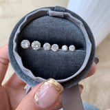 925 Silver High Carbon Diamond Stud Earrings 3-6MM Round Gemstone Jewelry