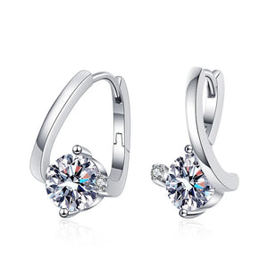 18K Plated 925 Silver 1CT Moissanite Diamond Zircon Earrings