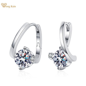 18K Plated 925 Silver 1CT Moissanite Diamond Zircon Earrings
