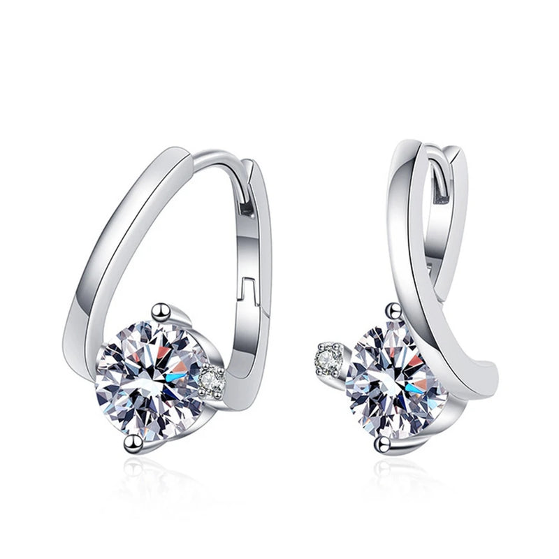 18K Plated 925 Silver 1CT Moissanite Diamond Zircon Earrings