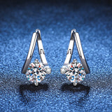 18K Plated 925 Silver 1CT Moissanite Diamond Zircon Earrings