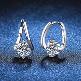 18K Plated 925 Silver 1CT Moissanite Diamond Zircon Earrings