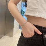 18K Plated 925 SS Emerald Cut 4*6MM Sapphire Charm Bracelet