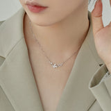 Butterfly Pendant Necklace 18K Plated Silver Diamond Gemstone