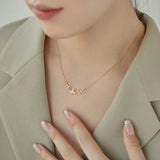 Butterfly Pendant Necklace 18K Plated Silver Diamond Gemstone