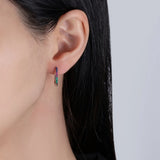 18K Plated 925 Silver Diamond Hoop Earrings Wedding Jewelry