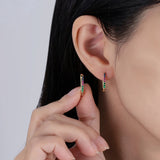 18K Plated 925 Silver Diamond Hoop Earrings Wedding Jewelry