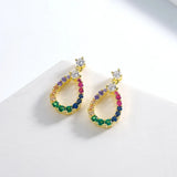 High Carbon Diamond Gemstone Pear Drop Dangle Earrings